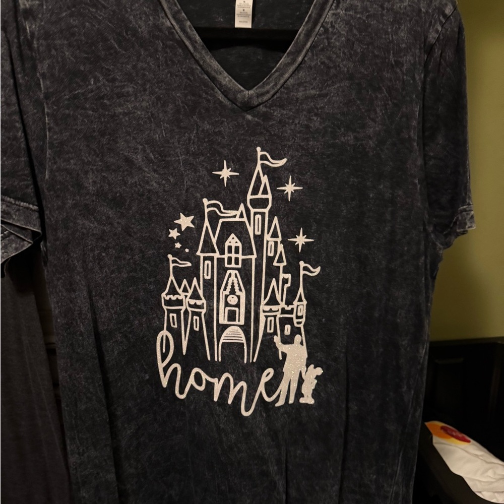 Bella Canvas Black Short Sleeve Tee with White Castle Design
